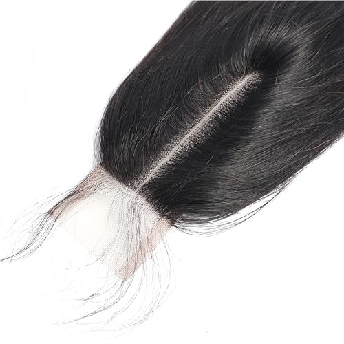 22 Inch Brazilian Straight Human Hair Lace Closure 2x6 Deep Middle Part