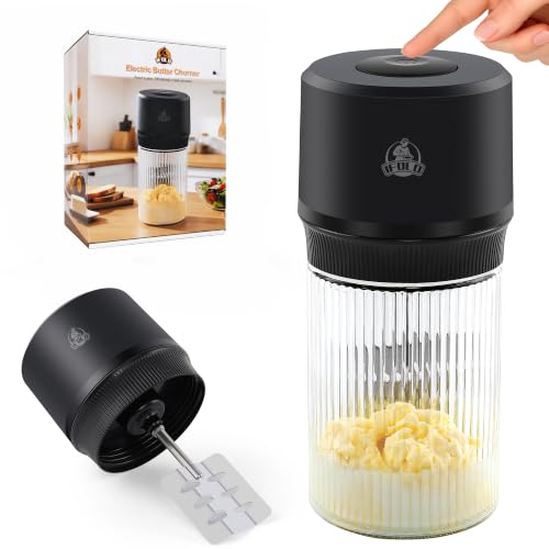 IFOLO Electric Butter Churn Stripes – 34oz One-Touch Homemade Butter Maker