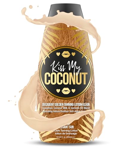 Tanning Lotion with Coconut & Cocoa Butter - Skin Softening, No Bronzer, Indoor & Outdoor Accelerator