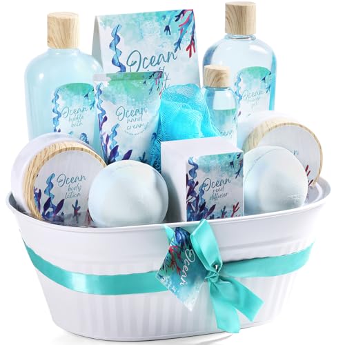 BODY & EARTH Ocean Spa Gift Set for Women - 11-Piece Luxury Bath & Body Collection