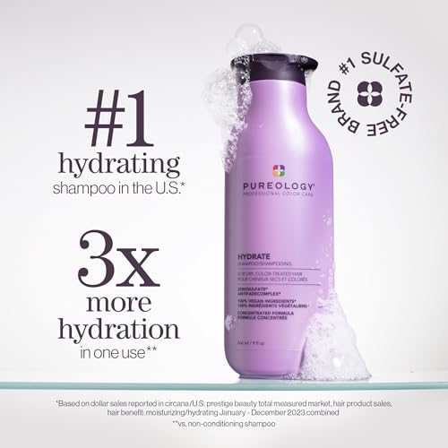 Pureology Hydrate Moisturizing Shampoo & Conditioner Set - 9 Fl Oz Pack of 2 for Dry & Color-Treated Hair
