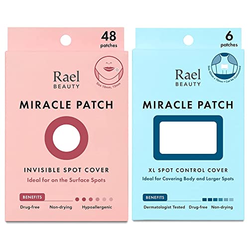 Rael Miracle Bundle - Miracle Patch Invisible Spot Cover (48 Count), XL Spot Control Cover (6 Count)