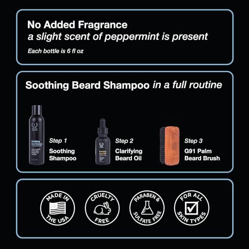 ZEUS Soothing Beard Shampoo for Men Anti-Dandruff & Itch Relief 6 oz