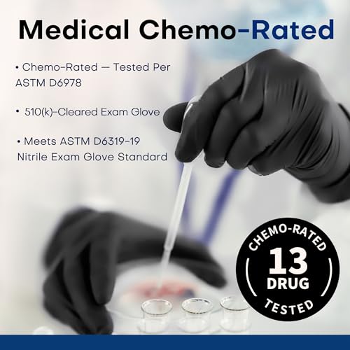 Disposable Nitrile Exam Gloves Black Large - Powder-Free, 1000 Count