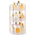 Delnor Clear Rotating Makeup Organizer Countertop 3-Tier Lazy Susan Stand