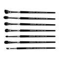 7-Piece Natural Goat Hair Eye Makeup Brush Set with Handle Labels