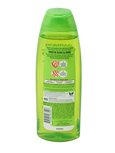 Garnier Fructis Sleek & Shine Shampoo 13 Oz Pack of 2 for Frizzy & Dry Hair