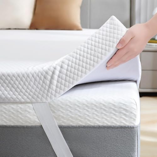 SINWEEK 3-Inch Gel Memory Foam Mattress Topper Full Size with Removable Cover