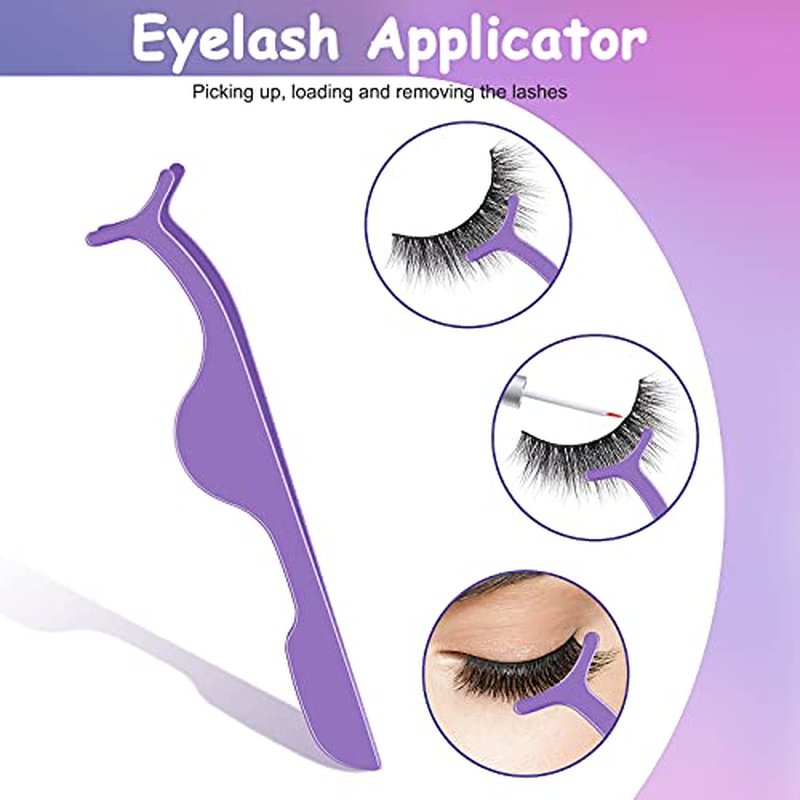175 Pieces Lash Packaging Wholesale, Include 30 Empty Eyelashes Packaging Box, 30 False Lash Trays, 15 Eyelash Tweezers and 100 Eyelash Brush Mascara Wands Disposable (Purple)