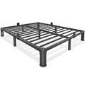 Full 10 Inch Heavy Duty Bed Frame with Round Corner Legs - Black, No Box Spring Needed