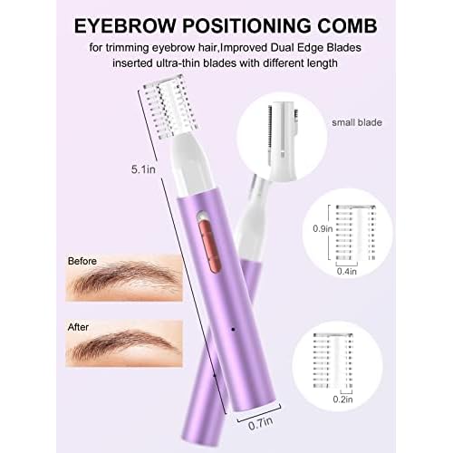 AHHFEI Rechargeable 5 in 1 Ear and Nose Hair Trimmer for Women, 2025 Professional Painless Eyebrow & Facial Hair Trimmer with Powerful Motor and Dual-Edge Blades Easy Cleansing