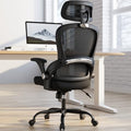 Ergonomic Office Chair with Headrest & Lumbar Support - Black