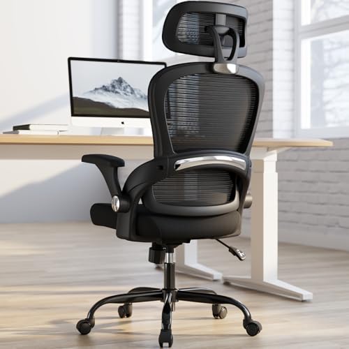 Ergonomic Office Chair with Headrest & Lumbar Support - Black