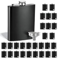 30 Pcs Stainless Steel Liquor Flasks Set with Funnels Leak Proof Black