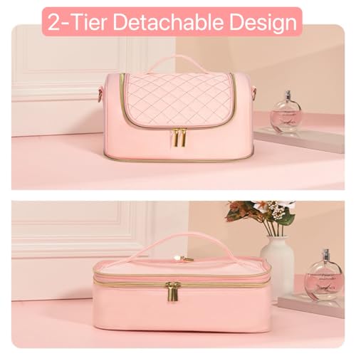 Nail Polish Organizer Case Nail Supplies Storage Box Holds 45 Bottles Nail Polish & Nail Lamp, Travel Nail Tech Carrying Case for Manicure Tools and Nail Art Supplies, Nail Kit Bag Gift for Manicurist