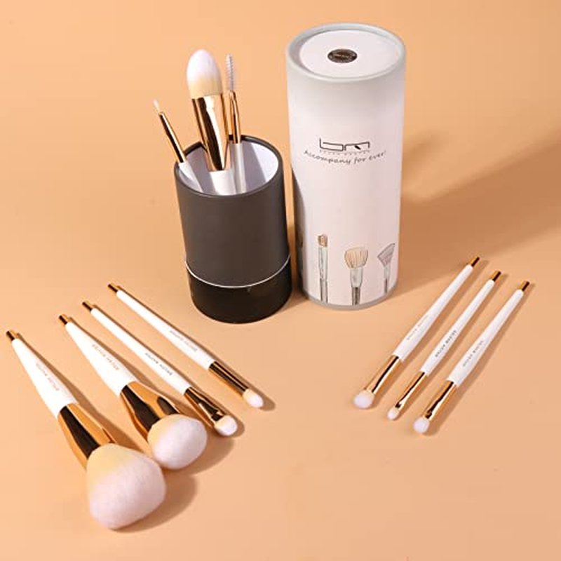 10Pcs Makeup Brushes Set Professional Kabuki Foundation Eyeshadow Blush Blending Lip Full Face Cosmetic Kit W/Makeup Brush Set with Holder
