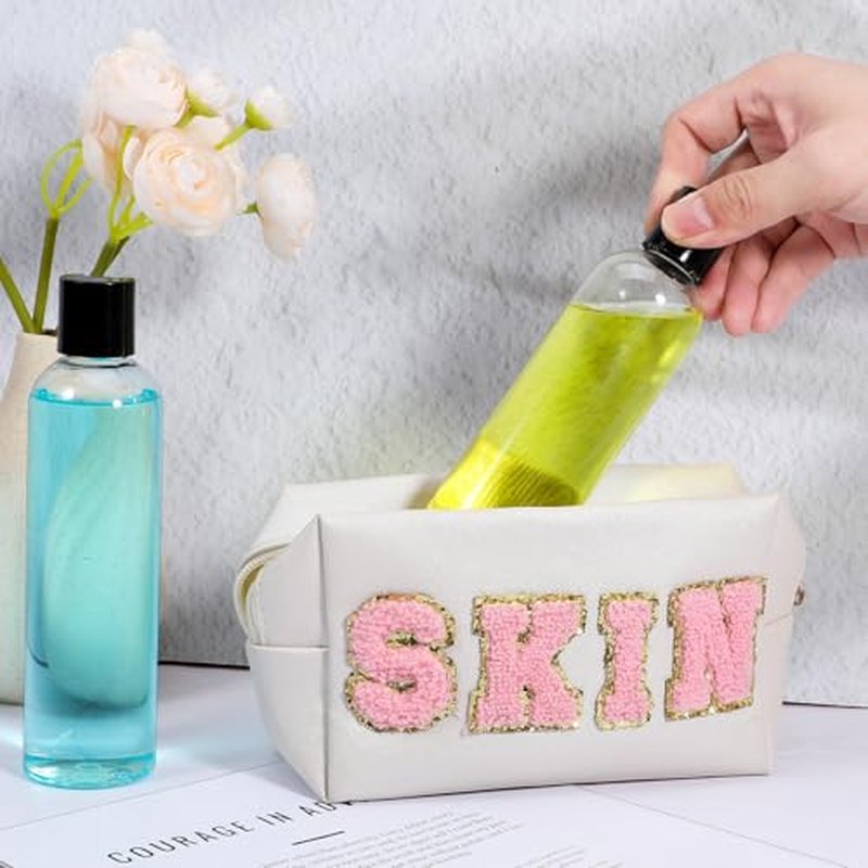 24 Pcs Refillable Shampoo Travel Bottles Travel Squeeze Bottle 8 oz Plastic Bottles with Black Disc Cap Clear Squeeze Containers for Toiletries Shampoo Lotion Body Soap Cream