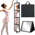 ROYALAY Black Foldable Full Length Body Mirror with Handle, 47x13in, Portable Travel Dance & Dressing Mirror