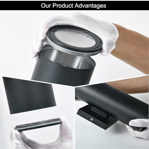 4-Pack 14-Inch Waterproof Outdoor Wall Light Fixtures - Modern Matte Black Porch Lights with Cylindrical Aluminum Body