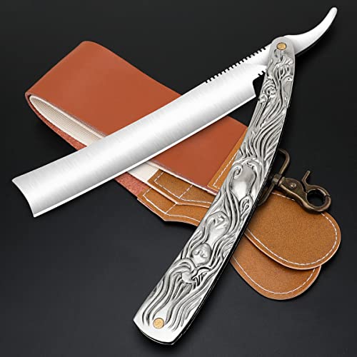 Professional Men's Straight Razor Set with Cowhide Leather Strop - Precision Shaving Kit