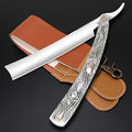 Professional Men's Straight Razor Set with Cowhide Leather Strop - Precision Shaving Kit