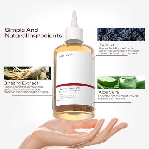 Glycolic Acid Toner: 240ml Glycolic Acid 7% Exfoliating Toner Toning Solution Which Soothes and Hydrates Skin