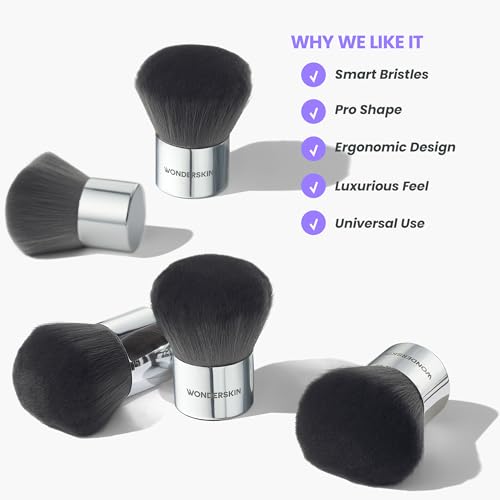 Wonderskin Kabuki Brush for Powder & Liquid Makeup - Flawless Finish