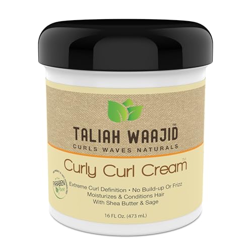 Natural Curly Curl Cream 16oz - Defines Waves & Coils, No Frizz, Paraben-Free