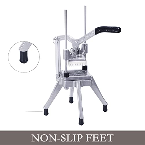 Commercial Vegetable & Fruit Chopper with 4 Blades - Stainless Steel Slicer for Kitchen and Restaurant