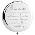 Daughter Gifts from Dad Mom Engraved Makeup Mirror for Daughters