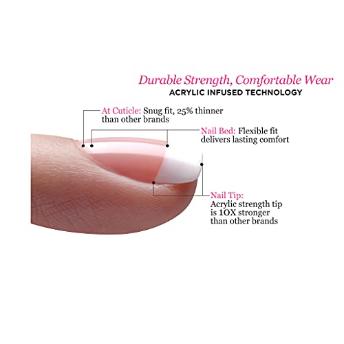 Kiss Salon Acrylic French 28 Count Long Length Pink (Pack of 6)