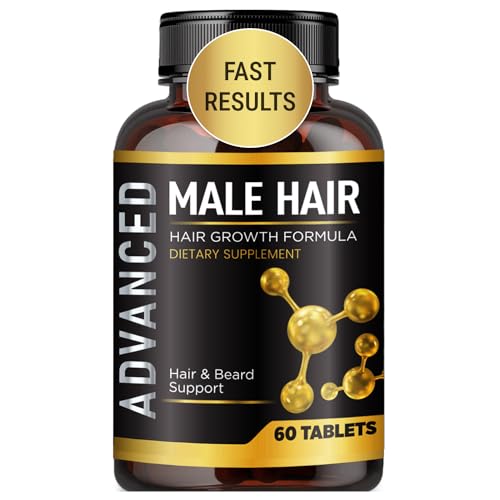 Men's Hair Growth Vitamins - Supports Thicker, Fuller Hair & Beard - DHT Blocker & Biotin Supplement