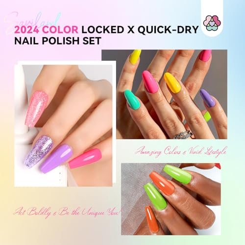 SAVILAND Neon Nail Polish Set - 20+3 Bright Colors, Quick Dry, Nail Art Kit for Home & Gift