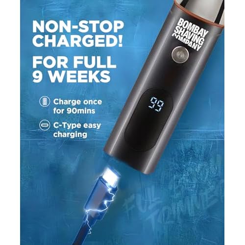 Bombay Shaving Company All-in-One Beard, Body, Nose Trimmer | 11- Piece Men¡¯s Grooming Kit for Beard, Body, Nose Trimmer and Hair Clipper for Wet/Dry Shave | Quick Charge Time | IPX6 Water Proof