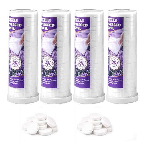 80 Pcs Disposable Compressed Face Towels for Hot Towel Dispenser - Light Lavender Scent