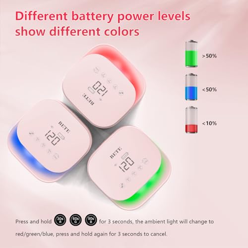 BETE 60W Cordless UV LED Nail Lamp - Rechargeable Gel Polish Dryer with Auto Sensor, 4 Timer Settings - Pink