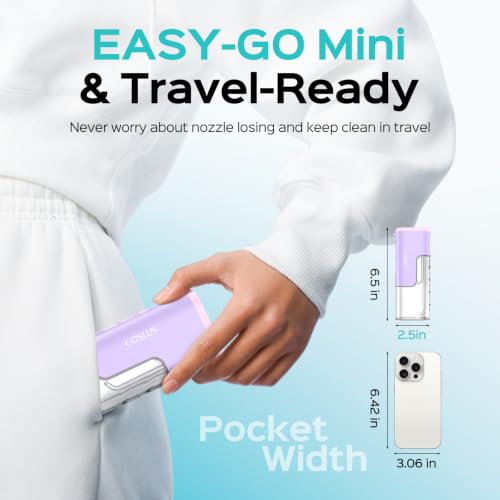 Mini Water Flosser for Travel - Portable Cordless Oral Irrigator in Purple