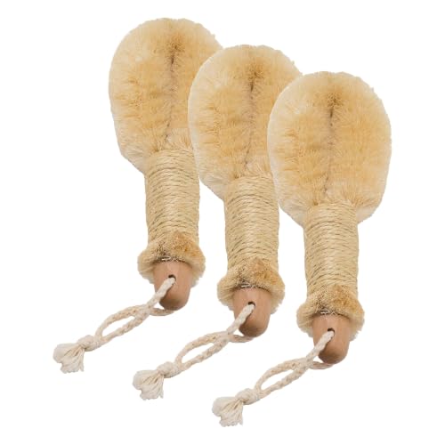 GranNaturals Sisal Body Brush Pack of 3 for Exfoliation & Cellulite Reduction - Dry Skin Care Tool