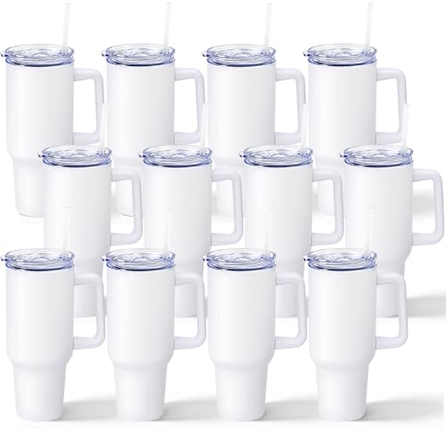 40oz Stainless Steel Sublimation Tumblers with Handle - Bulk Blank Coffee Cups