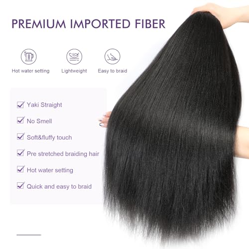Pre-Stretched Braiding Hair 26 Inch Pack of 8 Dark Brown Yaki Texture for Twist & Box Braids Variation of THIS listing