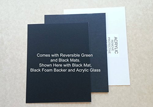 Golf Flag Display Frame 13x17 Inches Compact Black & Green Mat