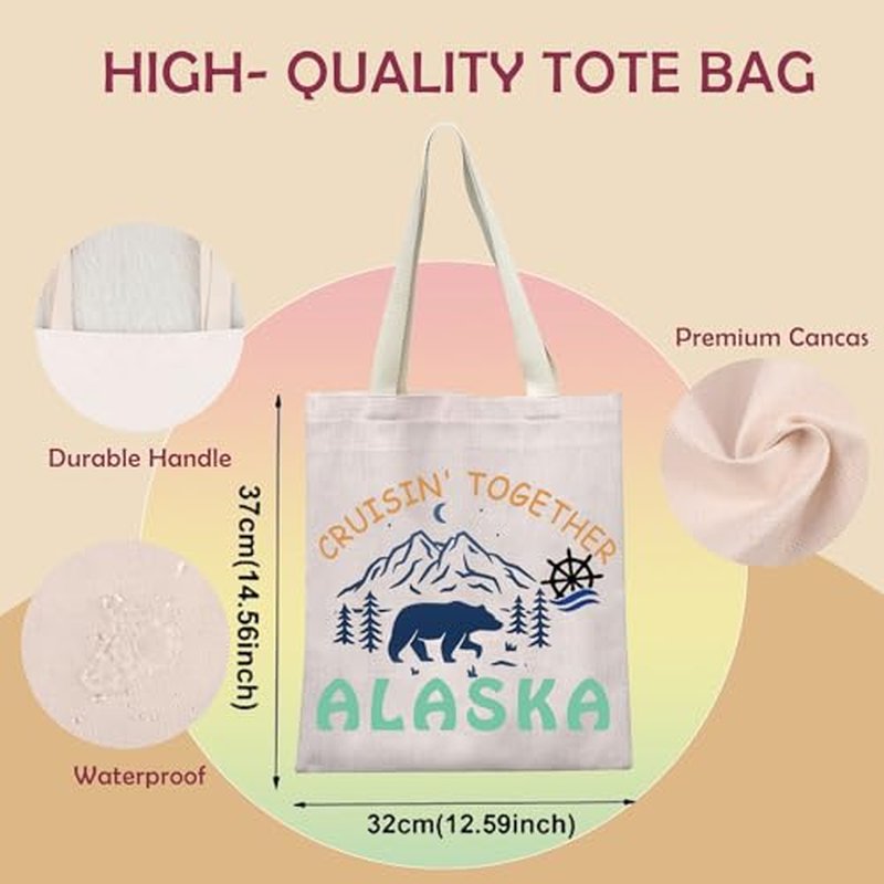 CRUISIN' TOGETHER ALASKA Tote Bag - Family Trip Travel Cosmetic Bag - Alaska Cruise Gift