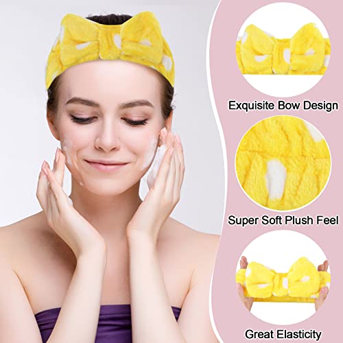 24 Pieces Face Wash Headband Set for Women - Stylish & Elastic Spa Hairbands - Black+Pink