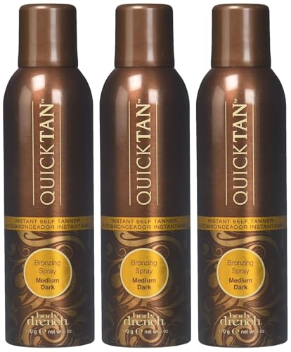 Body Drench QuickTan Bronzing Spray Medium/Dark 6 Fl Oz Pack of 3