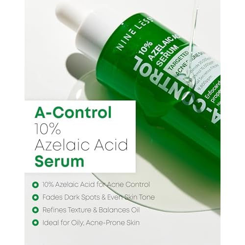 Nineless 10% Azelaic Acid Serum with Niacinamide & Snail Mucin - Redness Relief & Dark Spot Corrector for Face - Facial Serum for Acne-Prone, Oil Control & Pore Care 1.01 fl.oz