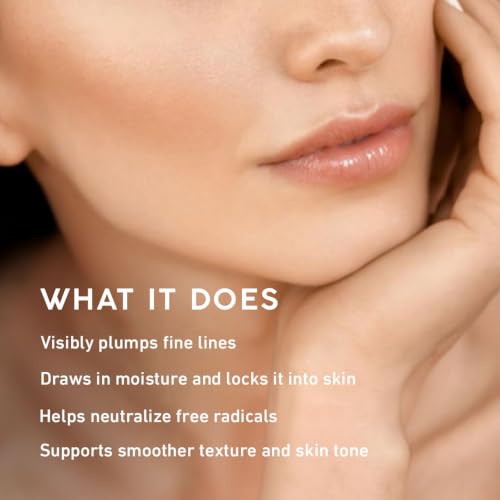 Hydrating Cream with Vegan Hyaluronic Acid - 1 Fl Oz - Lightweight Moisturizer for Dry Skin