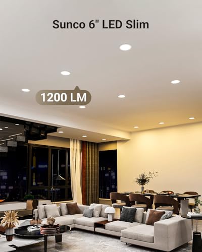 6 Inch Canless LED Recessed Light - Ultra-Slim Dimmable Ceiling Downlight