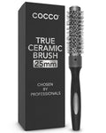 Cocco 25mm Ceramic Ion Round Hair Brush - Anti-Static Styling Tool
