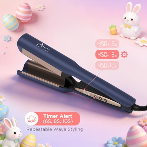 Deep Wave Curling Iron with 1 Inch Barrel - Beach Waves Waver - Prussian Blue