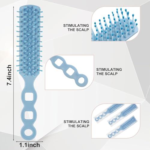 Bulk 100 Blue Hair Brushes for Detangling & Styling - Soft Bristles for Curly Wavy Hair